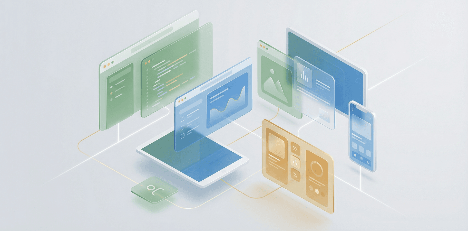 Portfolio of digital products illustration