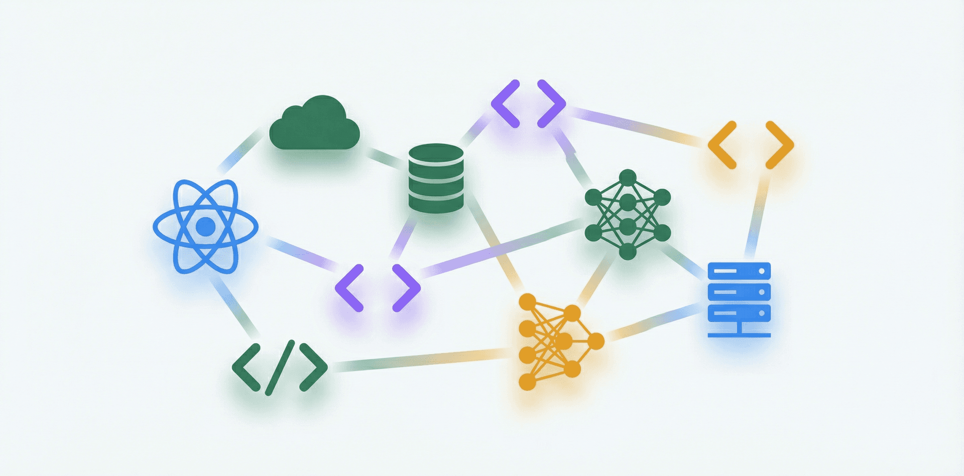Interconnected technology stack illustration
